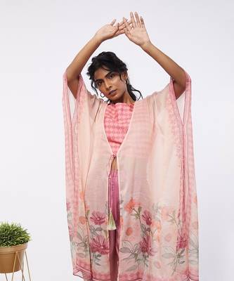 Blooming Bud Printed Co-Ord Set With Kaftan Jacket 1