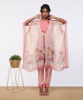 Blooming Bud Printed Co-Ord Set With Kaftan Jacket 2