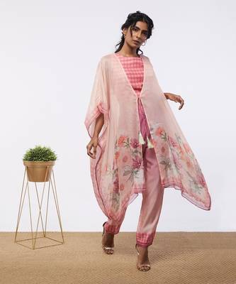 Blooming Bud Printed Co-Ord Set With Kaftan Jacket 3