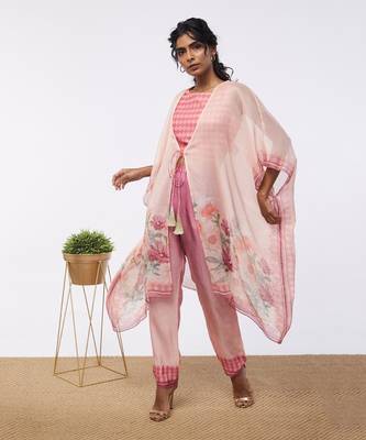 Blooming Bud Printed Co-Ord Set With Kaftan Jacket 4