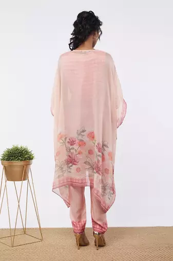 Blooming Bud Printed Co-Ord Set With Kaftan Jacket