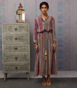 Ikaya Embroidered Dress With Tie-Up