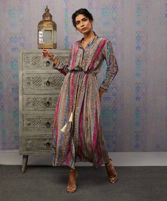 Ikaya Embroidered Dress With Tie-Up 2