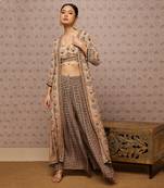 Sarouk Embroidered Co-Ord Set With Jacket