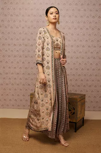 Sarouk Embroidered Co-Ord Set With Jacket