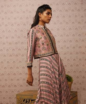 Sarouk Printed Layered Jumpsuit With Jacket 3