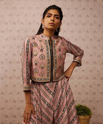 Sarouk Printed Layered Jumpsuit With Jacket 4