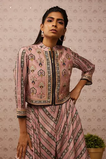Sarouk Printed Layered Jumpsuit With Jacket
