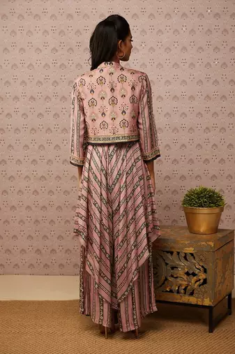 Sarouk Printed Layered Jumpsuit With Jacket