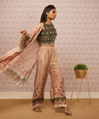 Bandhej Printed Co-Ord Set With Jacket 2