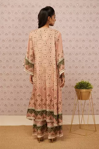 Bandhej Printed Co-Ord Set With Jacket