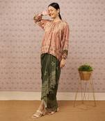 Bandhej Printed Drape Skirt Set