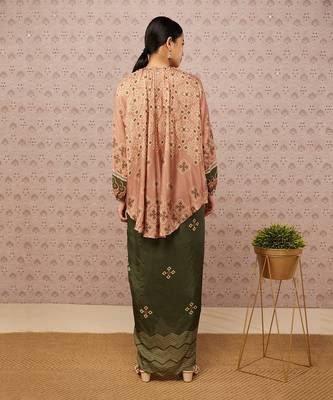 Bandhej Printed Drape Skirt Set 5