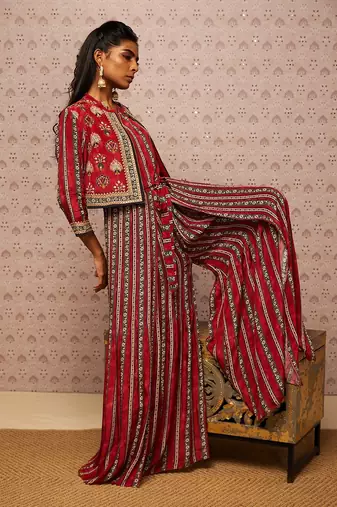 Sarouk Embroidered Jumpsuit With Jacket