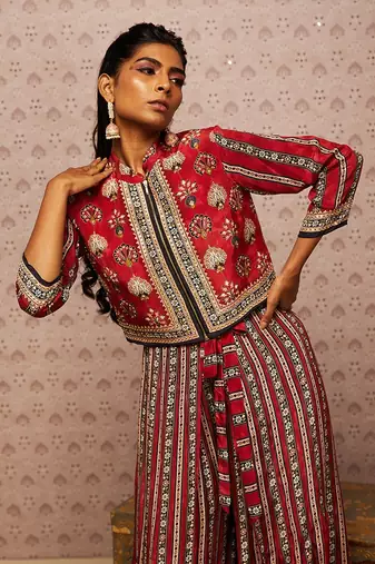 Sarouk Embroidered Jumpsuit With Jacket
