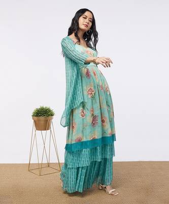 Blooming Bud Printed Sharara Set 2