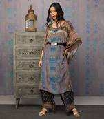 Ikaya Embroidered Kaftan Set With Belt