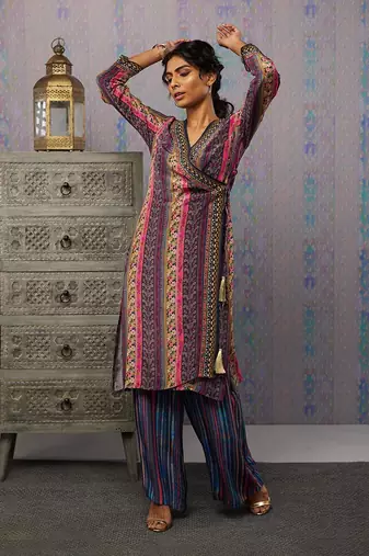 Ikaya Printed Angarkha Kurta Set