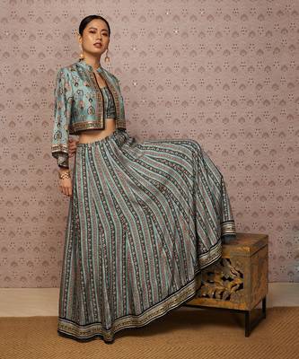 Sarouk Embroidered Lehenga Set With Jacket 1