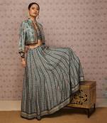 Sarouk Embroidered Lehenga Set With Jacket