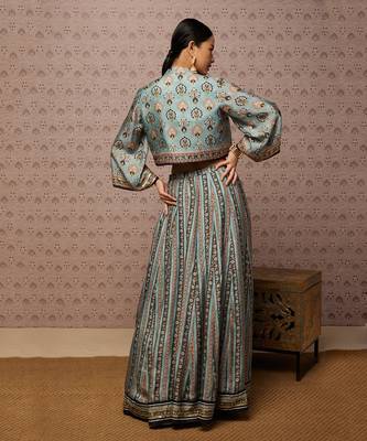 Sarouk Embroidered Lehenga Set With Jacket 4