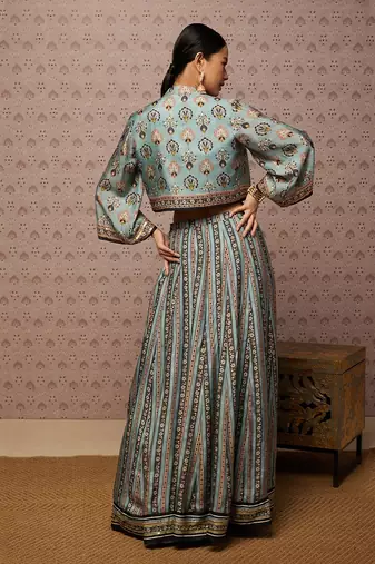 Sarouk Embroidered Lehenga Set With Jacket