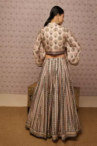 Sarouk Embroidered Lehenga Set With Jacket