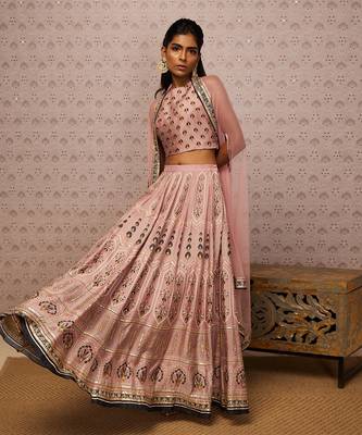 Sarouk Embroidered Lehenga With Dupatta 1