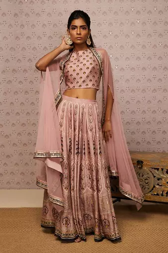 Sarouk Embroidered Lehenga With Dupatta