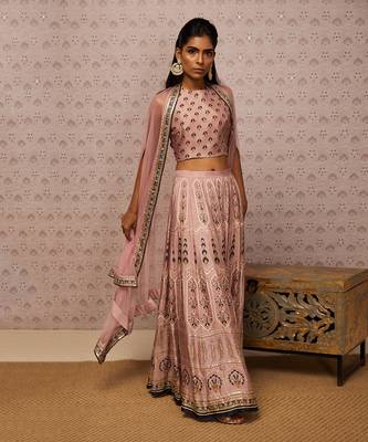 Sarouk Embroidered Lehenga With Dupatta 3
