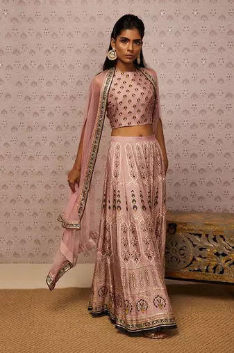 Sarouk Embroidered Lehenga With Dupatta