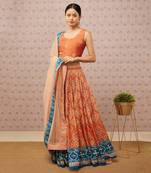 Bandhej Printed Lehenga Set With Dupatta