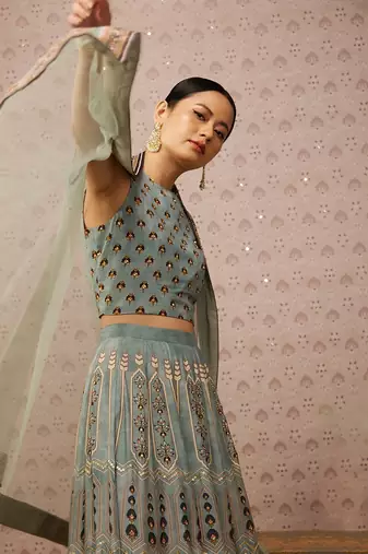 Sarouk Embroidered Lehenga Set With Dupatta