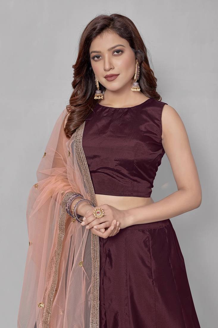 MAROON COLOR LEHNAGA CHOLI SET  