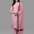 Gruhnaree Pink Floral Yoke Design A-Line Kurta with Trousers with Duppta