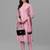Gruhnaree Pink Floral Yoke Design A-Line Kurta with Trousers with Duppta