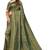 Green woven silk blend saree with blouse