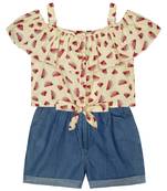 Budding Bees Girls Watermelone Printed Top-Set