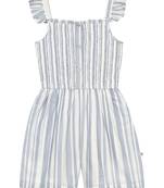 Budding Bees Blue Striped Playsuit