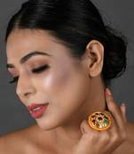 Kundan Navratan  Adjustable ring