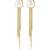 Gold Tone Chain Drop Earrings With Pearls