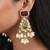 Multi-Colour Kundan Polki Chandelier Earrings With Agates And Pearls