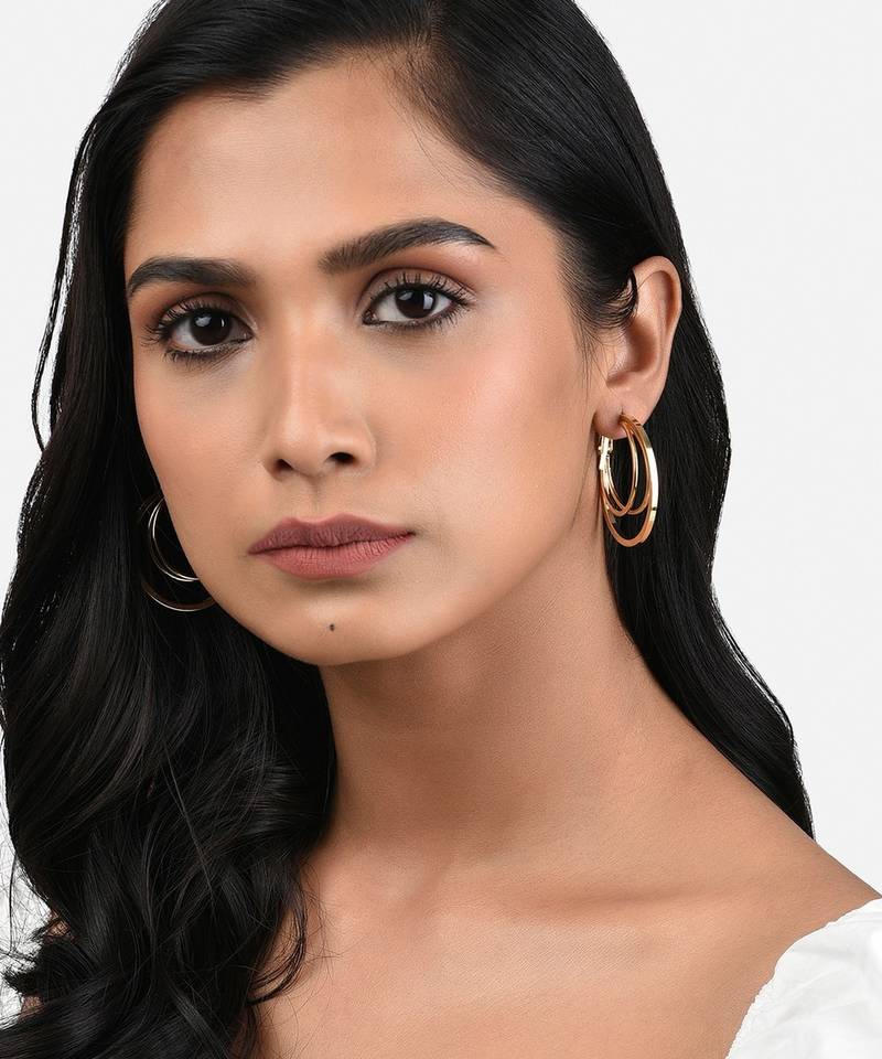 Gold Tone Hoop Earrings