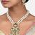 Gold Tone Kundan Polki And Pearl Necklace And Earrings Set