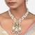 White Pearl And Gold Tone Kundan Polki Necklace And Earrings Set