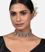 Grey Pearl And Kundan Polki Choker Necklace