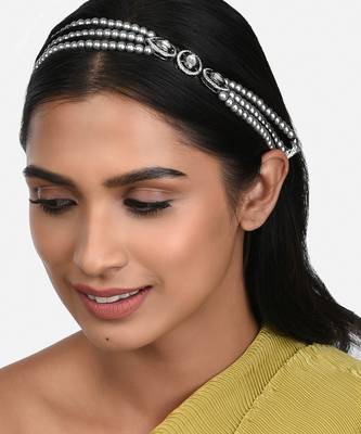 Grey Pearl And Kundan Polki Kamarband 1