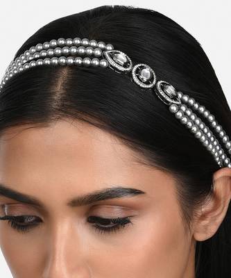 Grey Pearl And Kundan Polki Kamarband 2