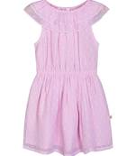 Budding Bees Baby Girls Pink Solid Fit & Flare Dress