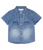 Budding Bees Boys Denim Short Sleeve Shirt-Blue